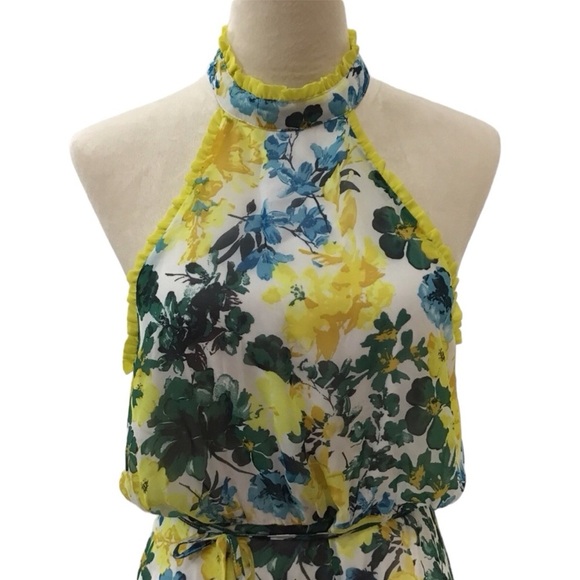 Lulus What A Wonder White Floral Print Halter Maxi Dress Size M - Picture 8 of 12